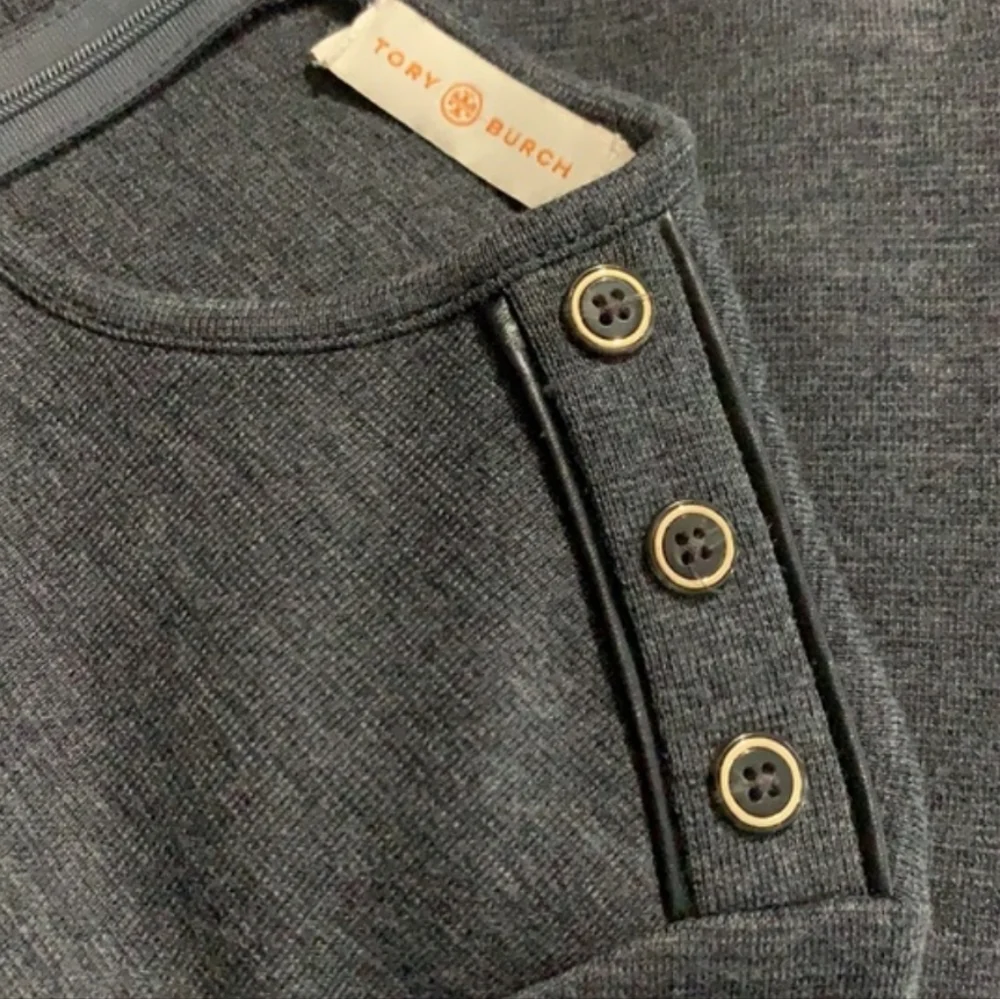 Tory Burch Vienna Gray Wool Long Sleeve Dress Size XS